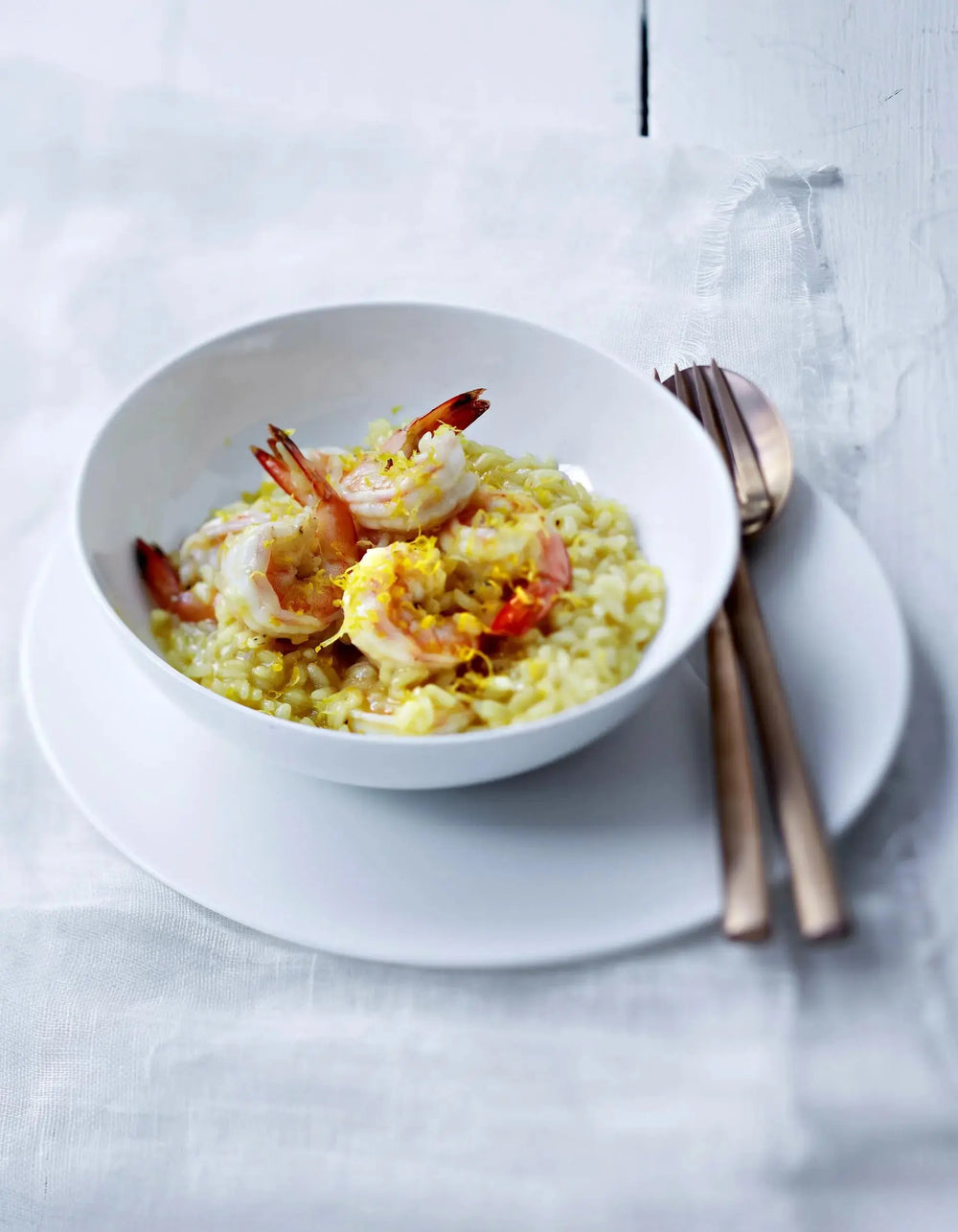 Risotto au citron de Sicile et crevettes rouges