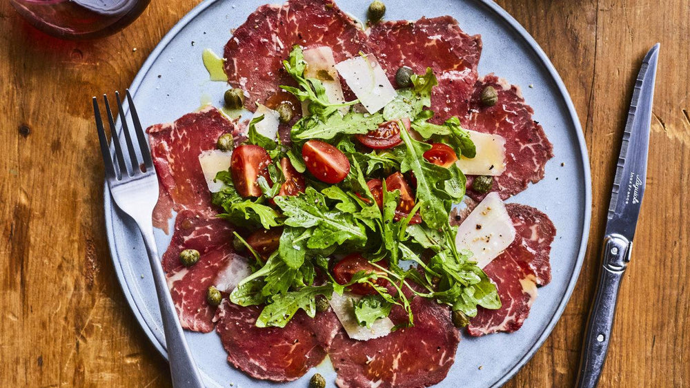 Carpaccio de boeuf, huile d'olive et parmesan - Casa Olea